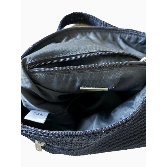 The Sak‎ Navy Purse Crocheted Knit Woven Blue Crossbody Bag Zip Closure EUC - Picture 8 of 8